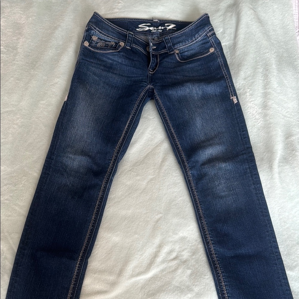 Seven7 Blue Skinny Jeans with Classic Denim Look